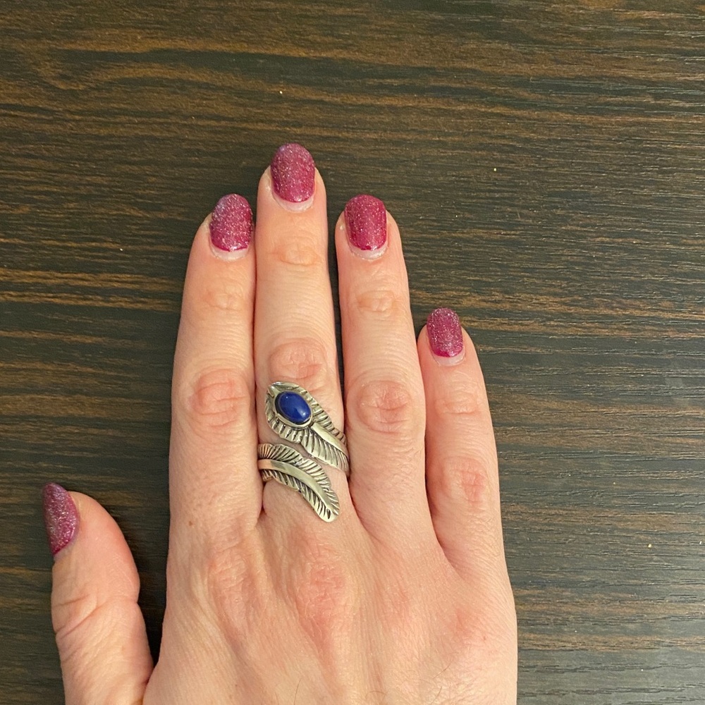 925 Sterling Silver Feather Wrap Ring